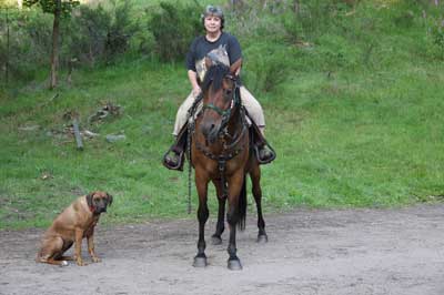 Gertrud Werner mit Rhodesian Ridgeback-Hündin Bo Laila